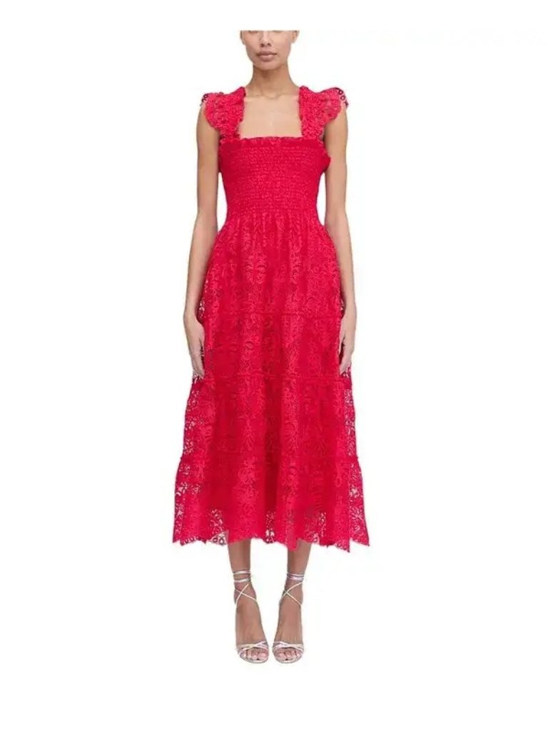 Hill House The Ellie Nap Dress Cerise Size Large Nwt